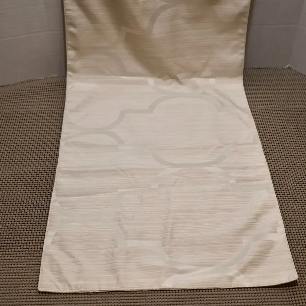 Liquid Repellent Table Runner Ivory Geometric Bardwil Linens 68x14